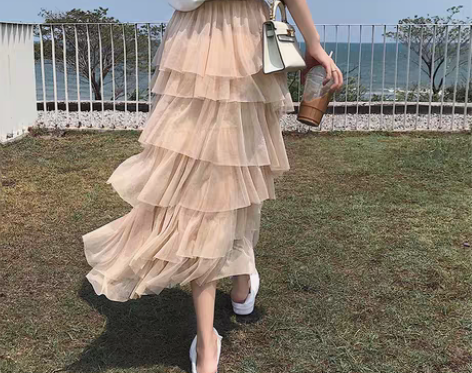 转卖南瓜谷蛋糕裙半身裙中长款很仙的裙子多层...