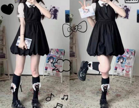 包邮小公主可爱花苞裙套装三件套学院风衬衫公...