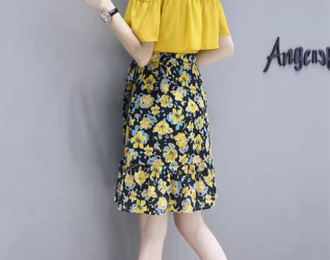 转卖大码雪纺连衣裙夏修身遮肚子藏肉加肥加大...