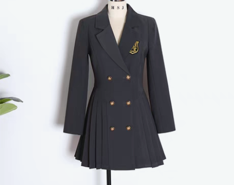 转卖学院风西装连衣裙女2020秋冬新款收腰...