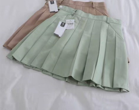 转卖工厂外贸女装2019新款高腰百褶裙短裙...