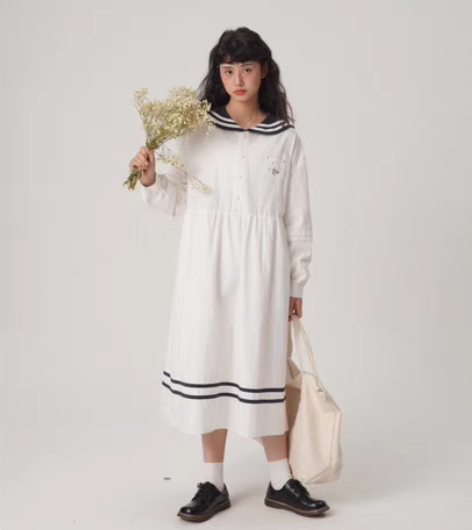 转卖odd maker 海军领连衣裙女白色...