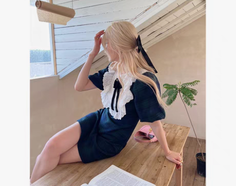 转卖9C霍格沃滋法式甜美短裙学院风连衣裙女...