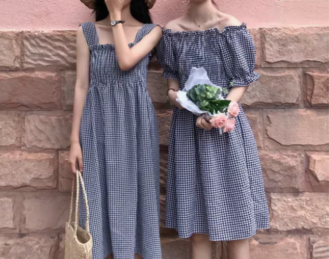 转卖pphome裙子18文艺一字肩冷淡风连...