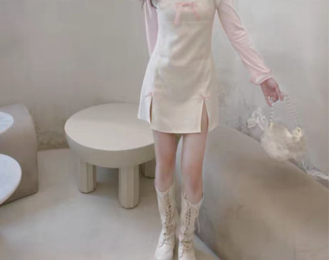 转卖酸奶了设计【糖果心愿】白色吊带连衣裙女...