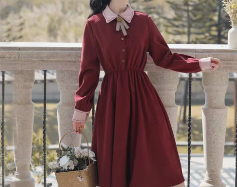 转卖森系超仙女红色连衣裙女装春秋季2020...