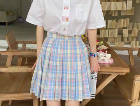 转卖桃子派对|果酱系列原创桃织岛格子百褶裙...