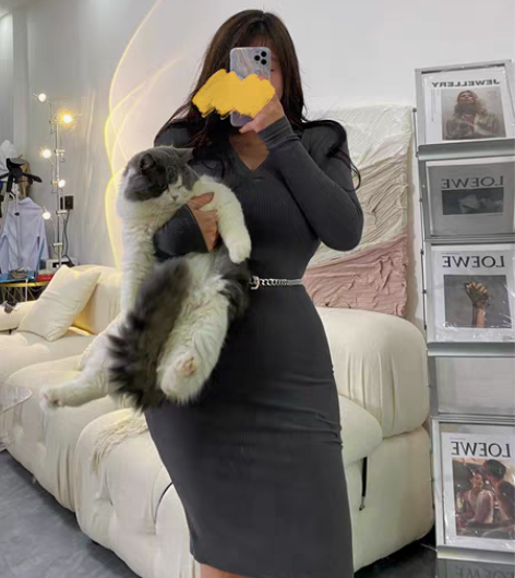 转卖性感辣妹深V领紧身包臀裙女早秋欧美风紧...