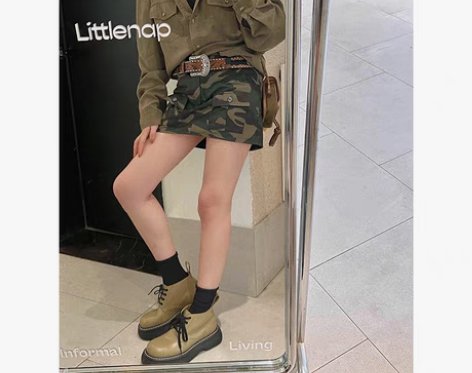 转卖ACSENSE 美式迷彩工装裙裤女夏2...