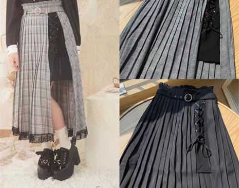 包邮honeycinnamon假两件半身裙...