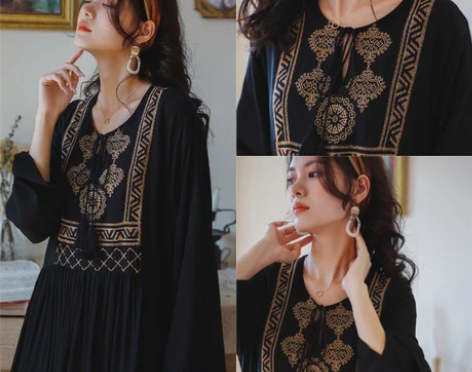 转卖女装刺绣重工大码胖mm高级感裙夏季宽松...