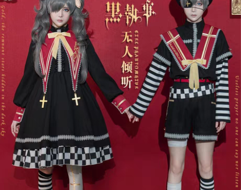 转卖初兽猫现货黑执事cos夏尔男洋装基佬装...