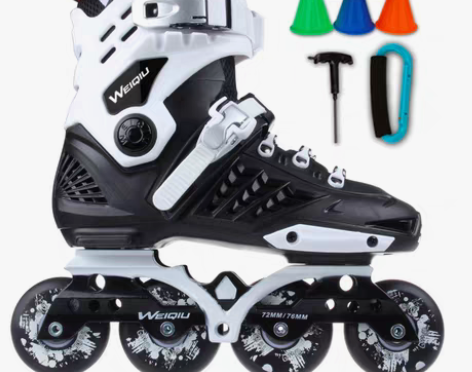 转卖花式平花鞋单排轮滑鞋溜冰鞋成人直排轮旱...