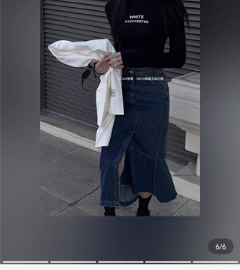 包邮MATHIEU韩国代购牛仔半裙正品 穿...