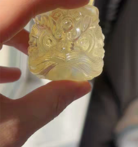 包邮琉璃狮子带链子带蝴蝶结，买回来定期上油...