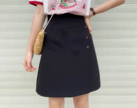 转卖2020新款下身裙高腰中长裙超火的裙子...