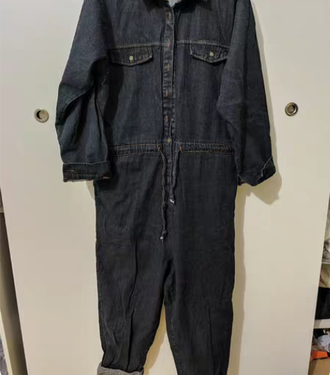 牛仔工装连体裤,适合大码mm,130斤内都...