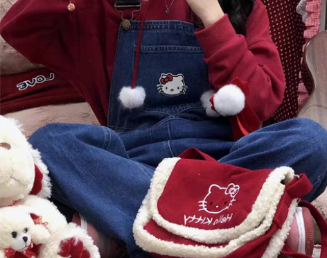 转卖原创设计软妹小背带裤几乎全新穿一次个子...