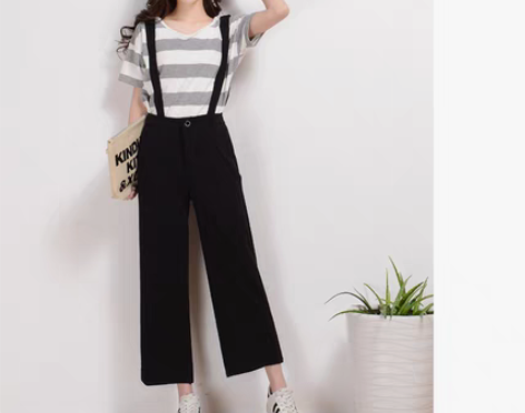 转卖2017春夏吊带背带裤女小脚哈伦裤休闲...