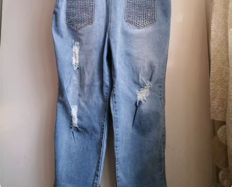 背带休闲裤牛仔裤 面料微弹力中厚 很柔...