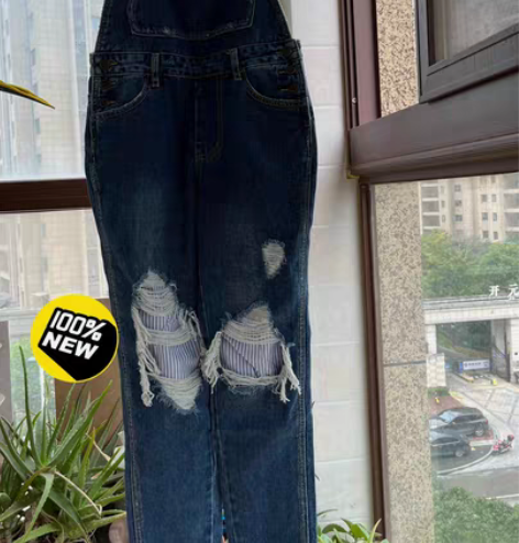 包邮全新品牌背带牛仔裤.版型正.中码.腰围...