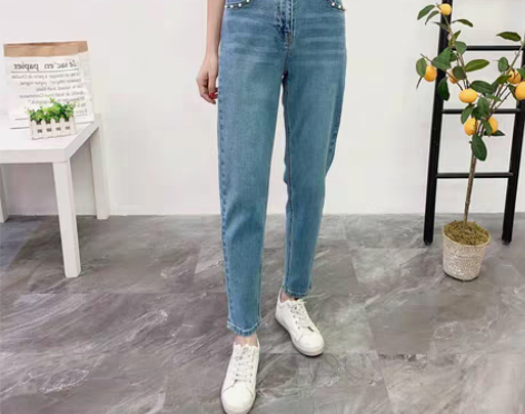 转卖弹力高腰韩版女式老爹裤9.9新32码，...