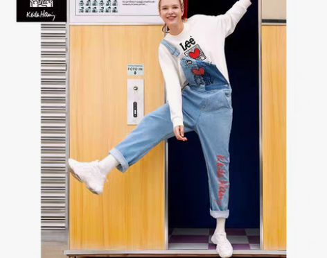 包邮LEE女士背带牛仔裤全新正品 尺码 M...