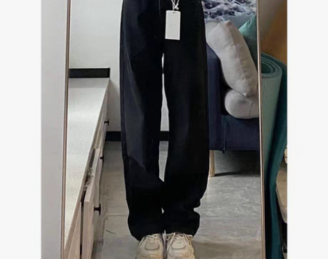 转卖【99价】梨形身材高腰直筒牛仔裤女20...