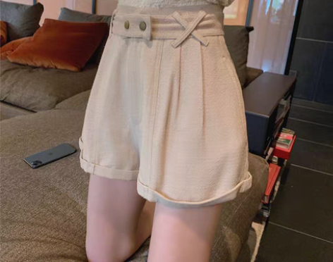 转卖张大奕休闲短裤女夏季高腰新款显宽松瘦百...