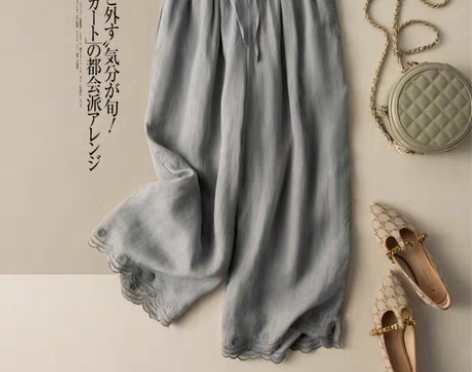 转卖棉麻裤女宽松苎麻休闲裤阔腿裤麻裤高腰垂...