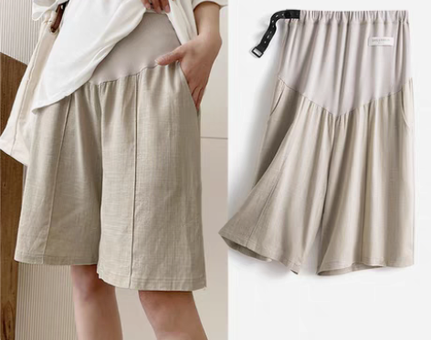 转卖孕妇短裤夏季薄款时尚潮妈孕妇棉麻裤女夏...