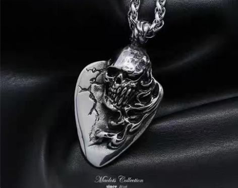 转卖原创重金属摇滚黑化骷髅项链男潮个性朋克...