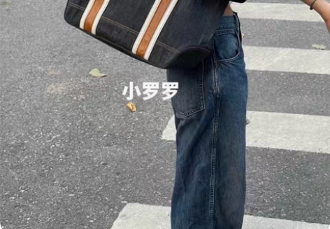 包邮【预售】burberry中古 牛仔拼皮...