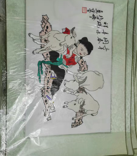 韵彩绣艺刺绣画，刺绣，非印刷品。 需要自己去装裱，实物比照片...