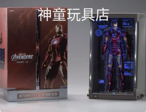 包邮现货中动全息格纳库钢铁侠套装七子手办漫...