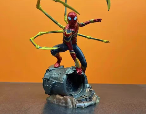 钢铁侠蜘蛛侠英雄手办人偶模型雕塑汽车摆件 ...