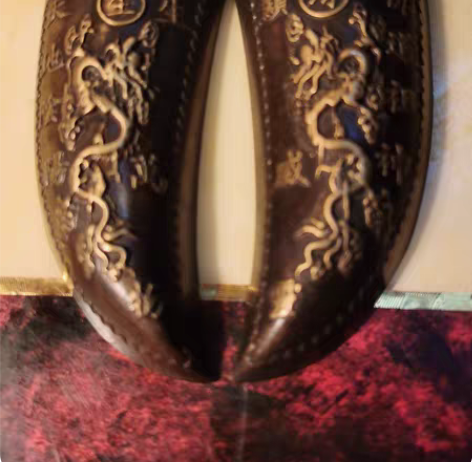 包邮古传铜鎏金茭杯一付。纯铜鎏真金。材料上...