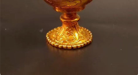 包邮特价400/个，仿古旧藏铜鎏金唐代金杯...