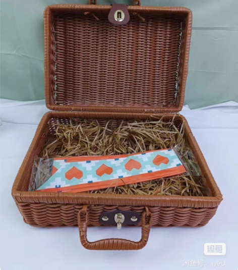 藤编箱伴手礼野餐道具 尺寸是三号30*21...