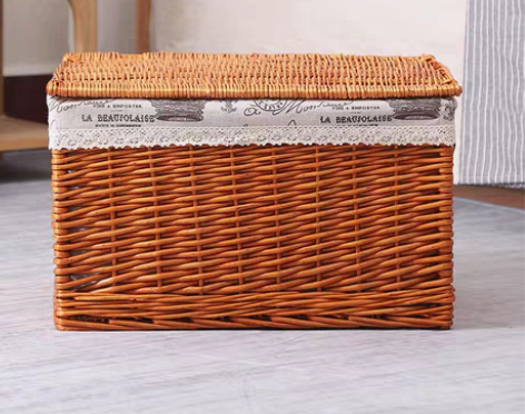 转卖藤编收纳箱整理衣物储物箱子家用大号玩具...