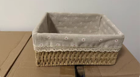 藤编收纳筐编织篮子桌面整理盒柳编零食储物箱...