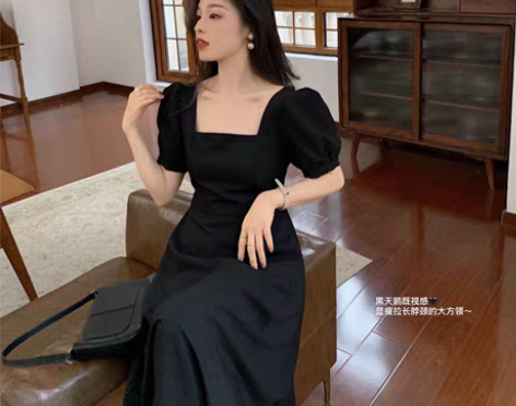 转卖南瓜谷【现货】红与黑裙~连衣裙法式显瘦...