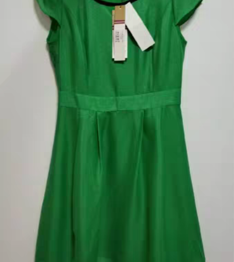 全新朝花夕拾 夏季新款钉珠淑女修身仿真丝舒...