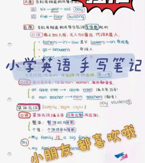 [火]207页！炒鸡~美观的小学英语笔记哦...