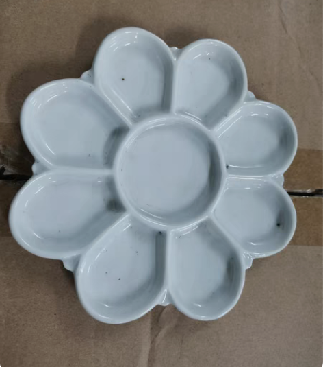 包邮民国素瓷调色盘，底支钉工艺烧制，全品 ...