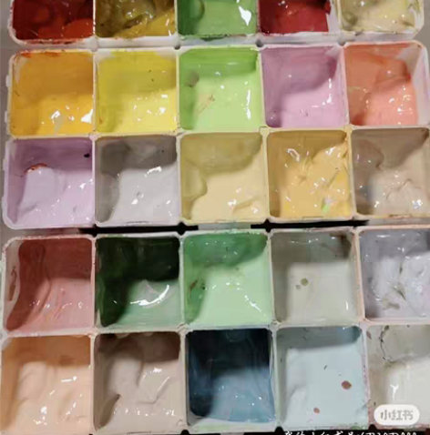 联考考完了，出售调色盒给学弟学妹，有衬布和...