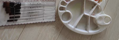 调色盘 水粉笔 勾线笔 这个水桶 打包出3...