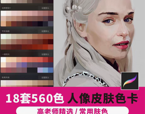 转卖procreate 常用人像色卡调色板...