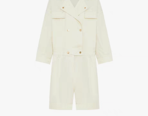 转卖MOCO夏季中性翻领工装风收腰连衣裤，...