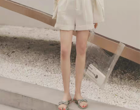 THENEXT 夏季新款宽松阔腿裤短裤休闲...